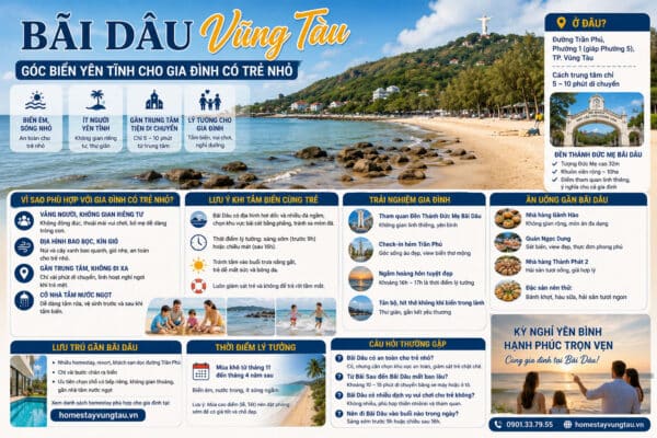 Bãi Dâu Vũng Tàu: Góc Biển Yên Tĩnh Cho Gia Đình Có Trẻ Nhỏ