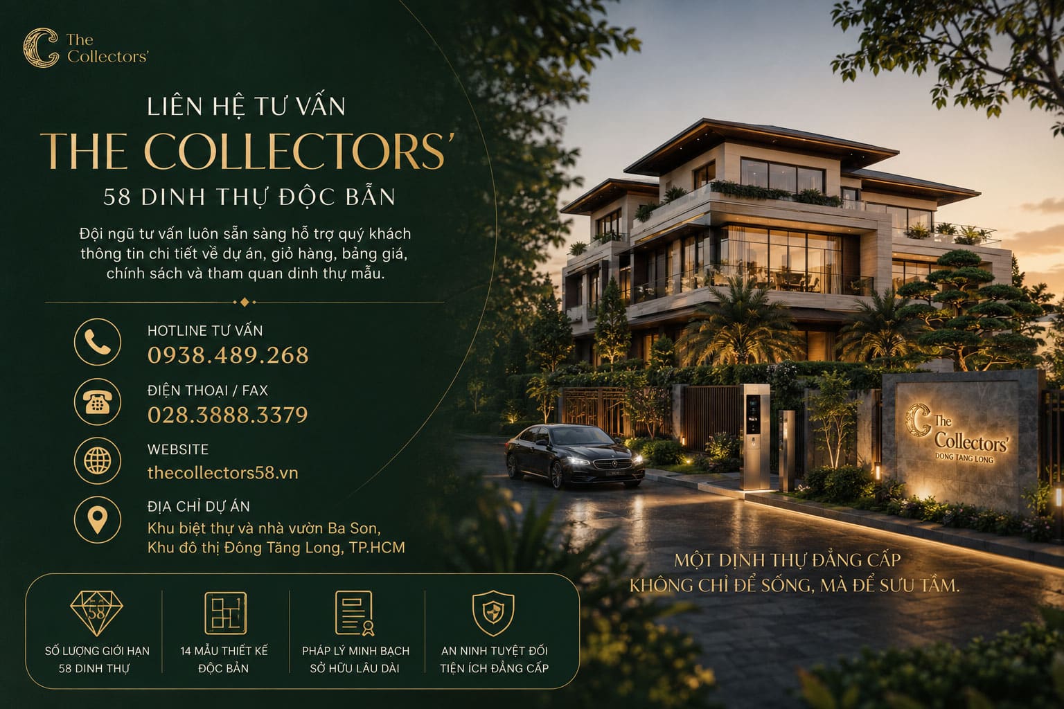 Tư vấn lựa chọn mẫu dinh thự The Collectors' phù hợp